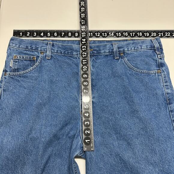 Carhartt Jeans Mens 42x32 Blue Traditional Fit Measures 41x32 Dark Wash Workwear - Picture 6 of 10